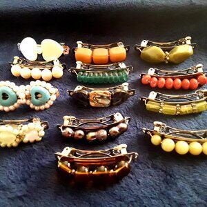 13pc barrels embellished semiprecious stones.